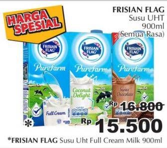 Promo Harga FRISIAN FLAG Susu UHT Purefarm Full Cream 900 ml - Giant