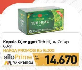 Promo Harga Kepala Djenggot Teh Celup Green Tea Premium 60 gr - Carrefour
