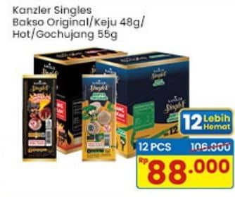 Promo Harga Kanzler Singles Bakso Gochujang, Hot, Keju, Original 48 gr - Indomaret