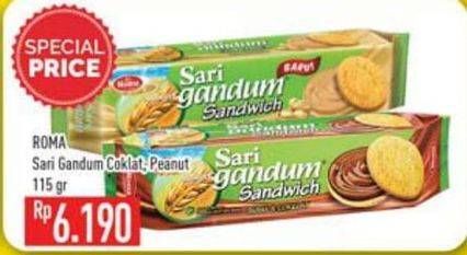 Promo Harga ROMA Sari Gandum Coklat, Peanut 115 gr - Hypermart