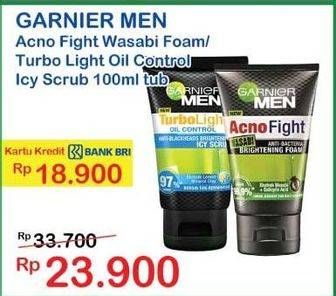Promo Harga GARNIER MEN Acno Fight Facial Foam/Turbo Light Oil Control Facial Foam  - Indomaret