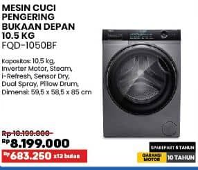 Promo Harga Aqua FQD-1050BF Mesin Cuci Front Load 10.5Kg    - COURTS