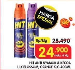 Promo Harga HIT Aerosol Lilly Blossom, Orange 450 ml - Superindo