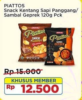 Promo Harga Piattos Snack Kentang Sapi Panggang, Sambal Geprek 120 gr - Indomaret