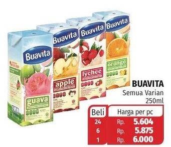 Promo Harga BUAVITA Fresh Juice Apple, Guava, Lychee, Orange 250 ml - Lotte Grosir