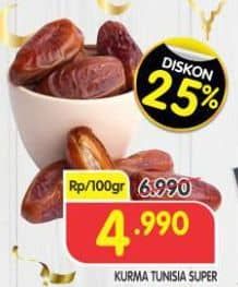 Promo Harga Kurma Tunisia Super per 100 gr - Superindo