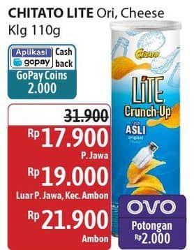 Promo Harga Chitato Lite Crunch Up Asli, Cheese 110 gr - Alfamidi