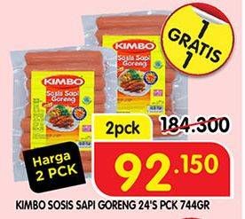 Promo Harga KIMBO Sosis Sapi Goreng 24 pcs - Superindo