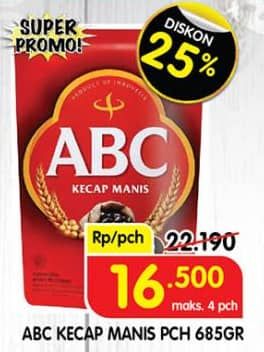 Promo Harga ABC Kecap Manis 520 ml - Superindo