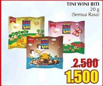 Promo Harga TINI WINI BITI Biskuit Crackers All Variants 20 gr - Giant