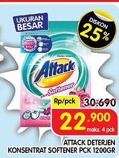 Promo Harga ATTACK Detergent Powder Plus Softener 1200 gr - Superindo