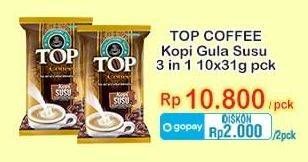 Promo Harga Top Coffee Kopi Susu per 10 sachet 31 gr - Indomaret