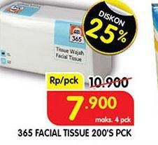 Promo Harga 365 Facial Tissue 200 sheet - Superindo