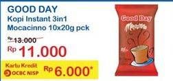 Promo Harga Good Day Instant Coffee 3 in 1 per 10 sachet 20 gr - Indomaret