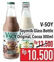 Promo Harga V-soy Soya Bean Milk Original, Cocoa 300 ml - Hypermart