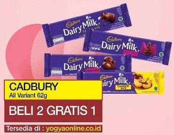 Promo Harga CADBURY Dairy Milk All Variants 62 gr - Yogya