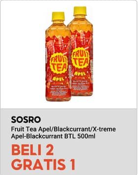 Promo Harga Sosro Fruit Tea Apple, Blackcurrant, Xtreme Apple + Blackcurrant 500 ml - Indomaret