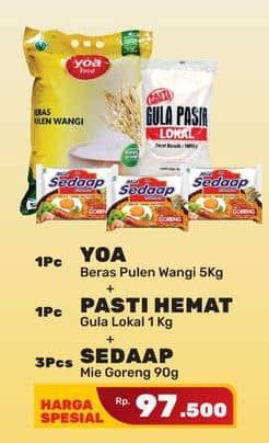 Promo Harga YOA Beras/Pasti Hemat Gula Pasir/Sedaap Mie Goreng  - Yogya