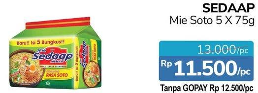 Promo Harga SEDAAP Mie Kuah Soto per 5 pcs 75 gr - Alfamidi