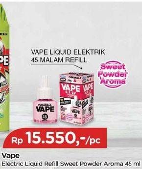 Promo Harga Fumakilla Vape Elektric Liquid Reffil Sweet Powder 45 ml - TIP TOP