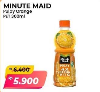 Promo Harga Minute Maid Juice Pulpy Orange 300 ml - Alfamart