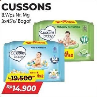 Promo Harga Cussons Baby Wipes Naturally Refreshing, Mild Gentle 50 sheet - Alfamidi