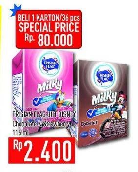 Promo Harga FRISIAN FLAG Susu UHT Milky Chocolate, Strawberry 115 ml - Hypermart