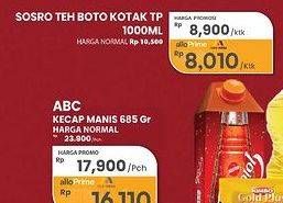 Promo Harga Sosro Teh Botol 1000 ml - Carrefour