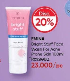 Promo Harga Emina Bright Stuff Face Wash Acne Prone Skin 100 ml - Guardian