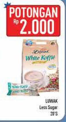 Promo Harga Luwak White Koffie Less Sugar per 20 sachet - Hypermart