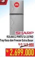 Promo Harga SHARP SJ-237ND | Refrigerator 205ltr  - Hypermart