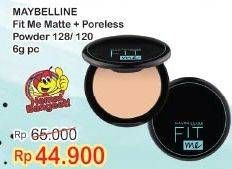 Promo Harga MAYBELLINE Fit Me! 12-Hour Oil Control Powder 120 Classic Ivory, 128 Warm Nude 6 gr - Indomaret