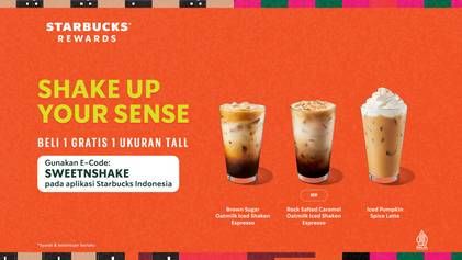 Promo Harga Beli 1 Gratis 1 Ukuran Tall  - Starbucks