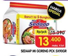 Promo Harga Sedaap Mie Goreng Original per 5 pcs 90 gr - Superindo