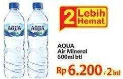 Promo Harga AQUA Air Mineral 600 ml - Indomaret