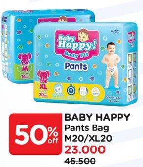 Promo Harga Baby Happy Body Fit Pants XL20, M20 20 pcs - Watsons