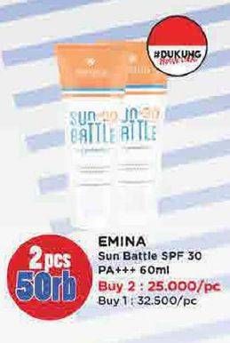 Promo Harga Emina Sun Battle SPF 30+ PA+++ 60 ml - Watsons