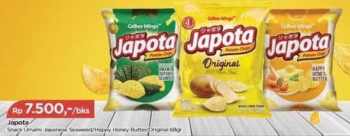 Promo Harga Japota Potato Chips Umami Japanese Seaweed, Happy Honey Butter, Original 68 gr - TIP TOP
