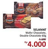 Promo Harga SELAMAT Wafer Chocolate, Double Chocolate 60 gr - Alfamidi