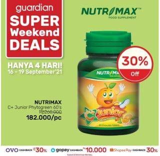 Promo Harga NUTRIMAX C+ Junior Phytogreen 60 pcs - Guardian