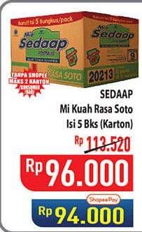 Promo Harga Sedaap Mie Kuah Soto per 40 pcs 75 gr - Hypermart