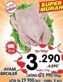 Promo Harga Ayam Broiler per 100 gr - Superindo