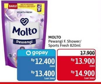 Promo Harga MOLTO Pewangi Flower Shower, Sports Fresh 820 ml - Alfamidi