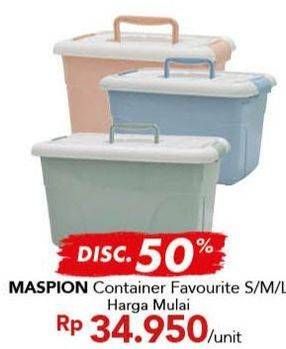 Promo Harga MASPION Container Box Favorite L, Favorite M  - Carrefour