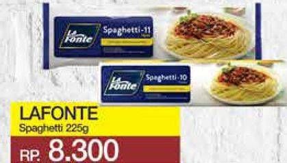 Promo Harga LA FONTE Spaghetti 11, 10 225 gr - Yogya