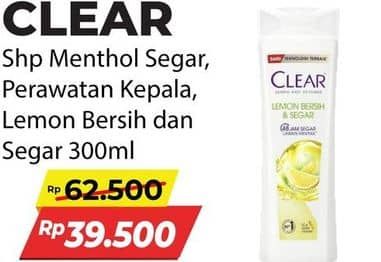 Promo Harga Clear Shampoo Ice Cool Menthol, Lemon Fresh 300 ml - Alfamart