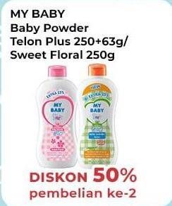Promo Harga My Baby Baby Powder Telon Plus, Sweet Floral 250 gr - Indomaret