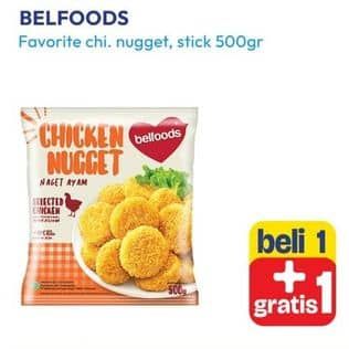 Promo Harga Belfoods Nugget Chicken Nugget Stick, Chicken Nugget 500 gr - Hypermart