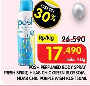 Promo Harga Posh Perfumed Body Spray  - Superindo