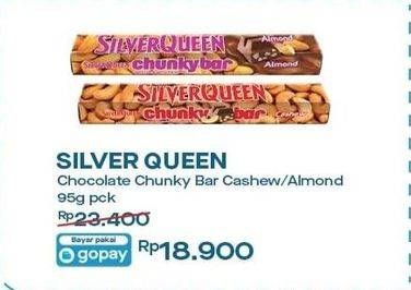 Promo Harga SILVER QUEEN Chunky Bar Cashew, Almonds 95 gr - Indomaret